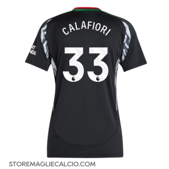 Arsenal Riccardo Calafiori #33 Maglia Gara Trasferta Repliche 2024-25 Donna Maniche Corte